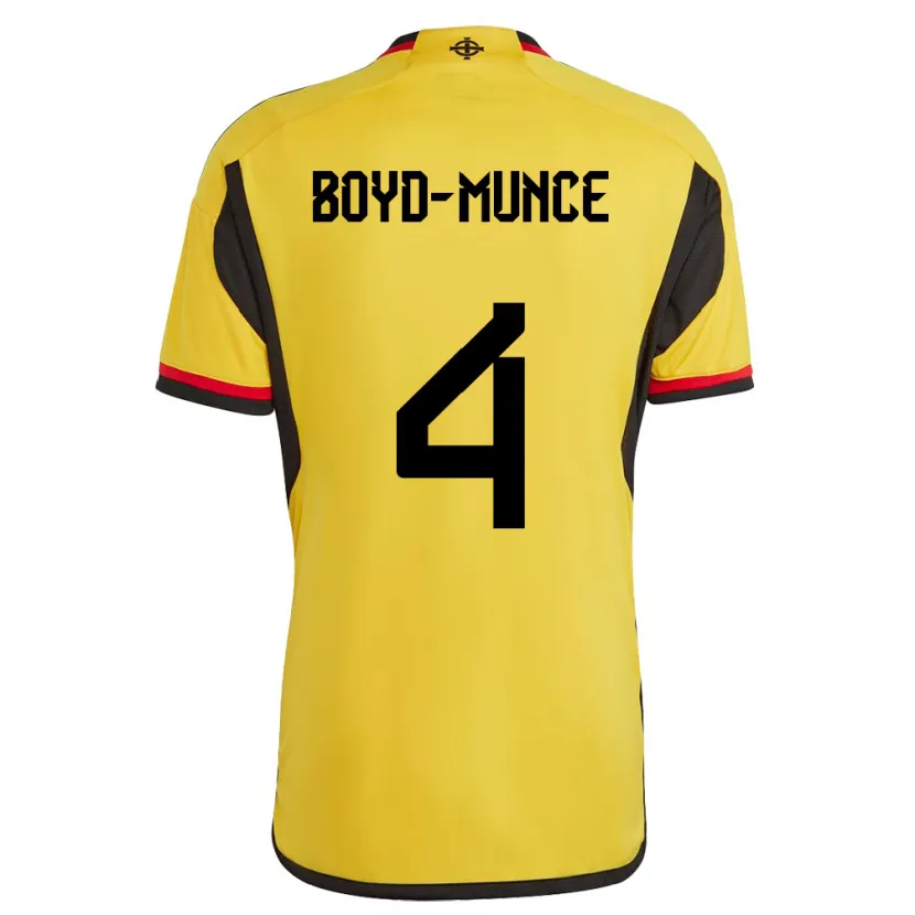 Danxen Män Nordirland Caolan Boyd-Munce #4 Vit Bortatröja Matchtröjor 24-26 Tröjor T-Tröja