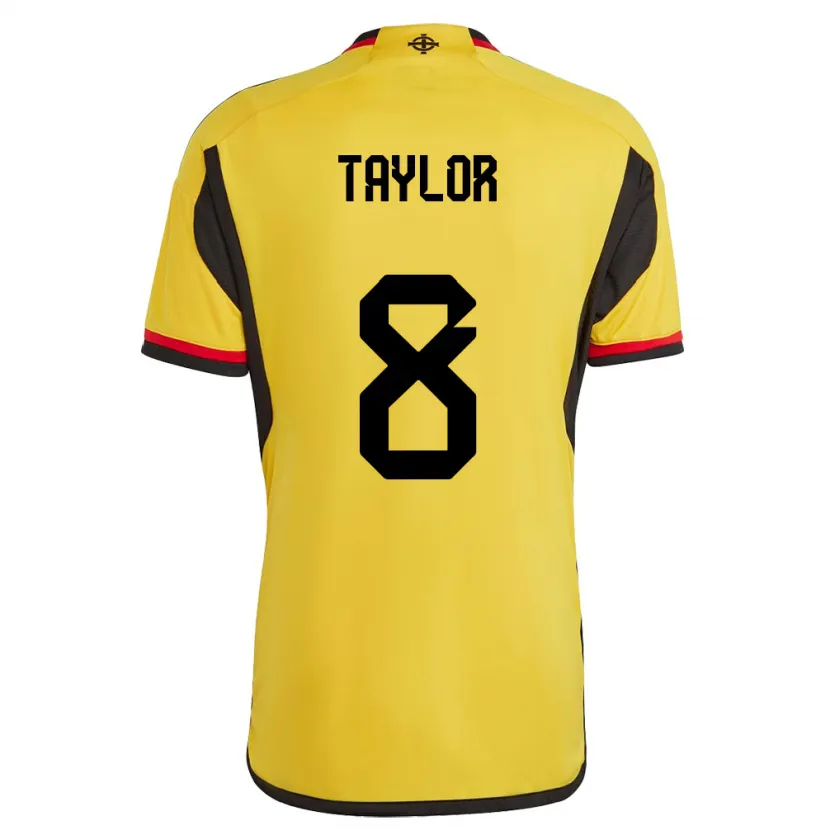 Danxen Män Nordirland Dale Taylor #8 Vit Bortatröja Matchtröjor 24-26 Tröjor T-Tröja