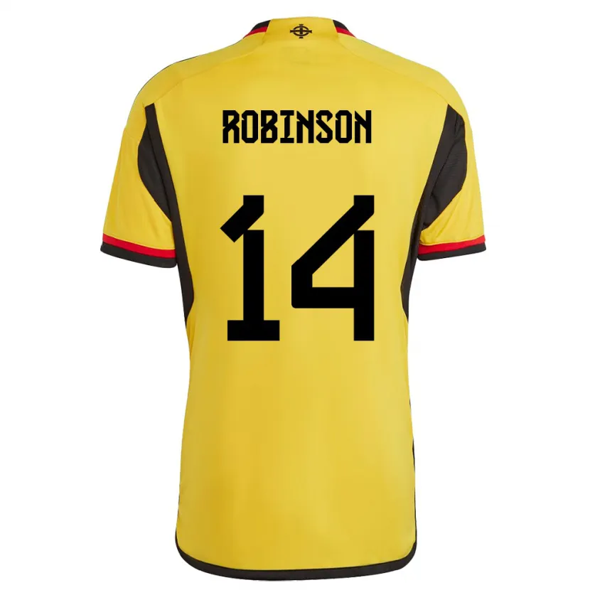 Danxen Män Nordirland Darren Robinson #14 Vit Bortatröja Matchtröjor 24-26 Tröjor T-Tröja