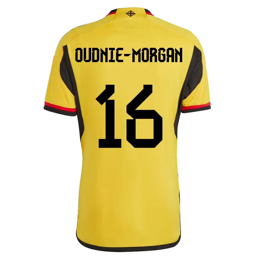 Danxen Män Nordirland Rio Oudnie-Morgan #16 Vit Bortatröja Matchtröjor 24-26 Tröjor T-Tröja