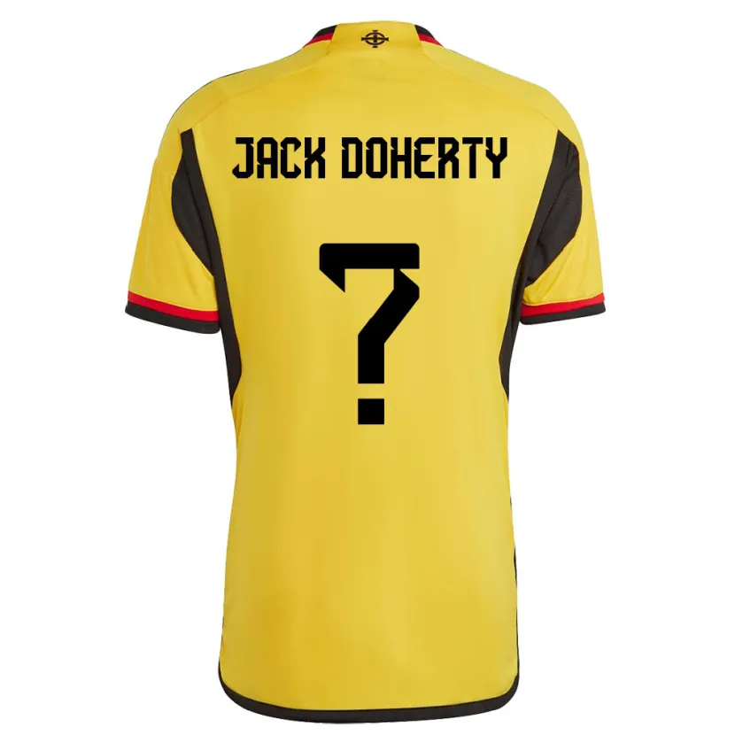 Danxen Män Nordirland Jack Doherty #0 Vit Bortatröja Matchtröjor 24-26 Tröjor T-Tröja