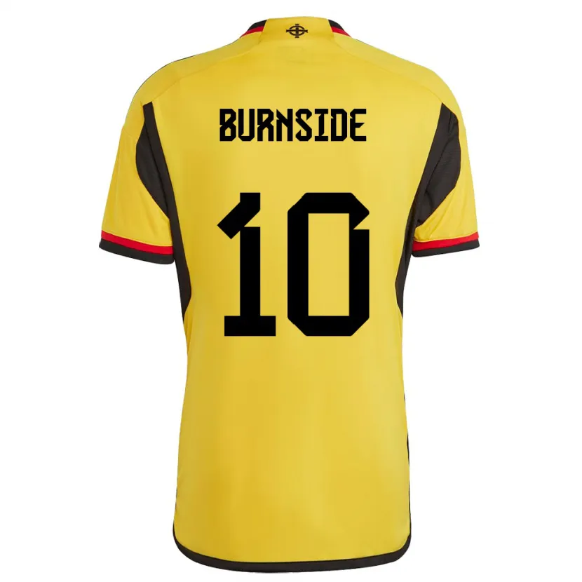 Danxen Män Nordirland Callum Burnside #10 Vit Bortatröja Matchtröjor 24-26 Tröjor T-Tröja