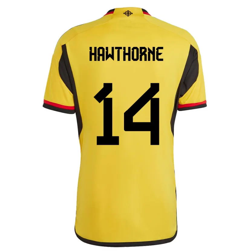 Danxen Män Nordirland Keevan Hawthorne #14 Vit Bortatröja Matchtröjor 24-26 Tröjor T-Tröja