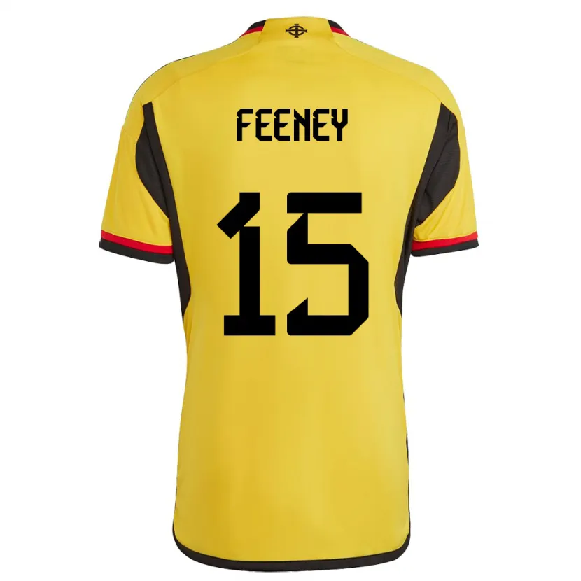Danxen Män Nordirland George Feeney #15 Vit Bortatröja Matchtröjor 24-26 Tröjor T-Tröja