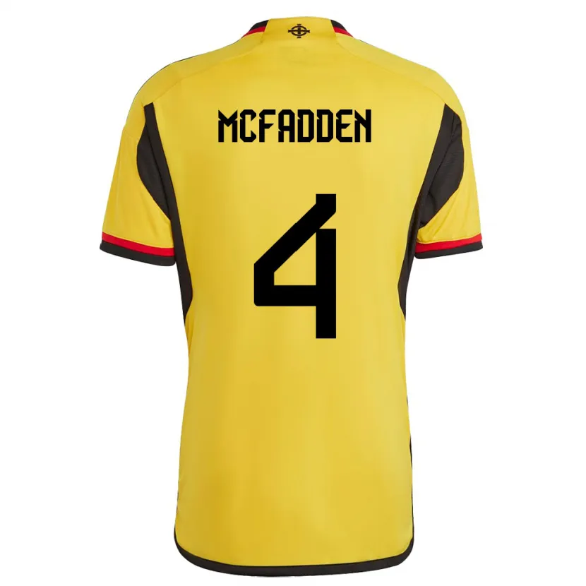Danxen Män Nordirland Sarah Mcfadden #4 Vit Bortatröja Matchtröjor 24-26 Tröjor T-Tröja