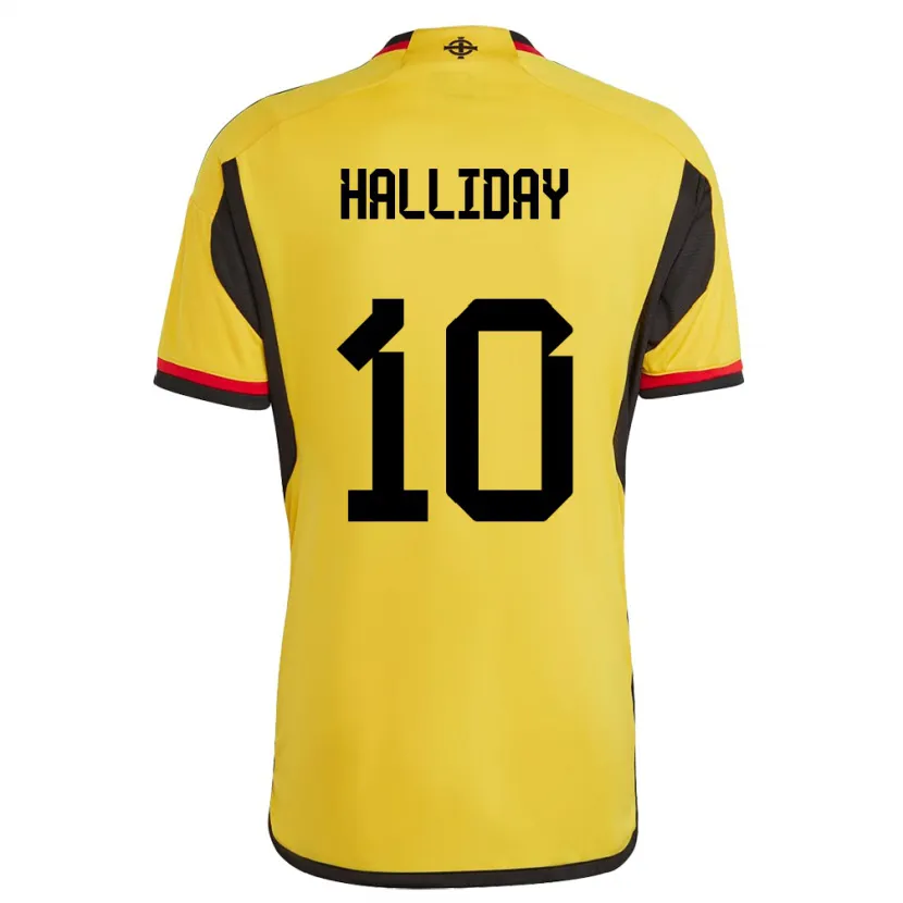 Danxen Män Nordirland Keri Halliday #10 Vit Bortatröja Matchtröjor 24-26 Tröjor T-Tröja
