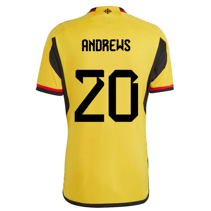 Danxen Män Nordirland Joely Andrews #20 Vit Bortatröja Matchtröjor 24-26 Tröjor T-Tröja