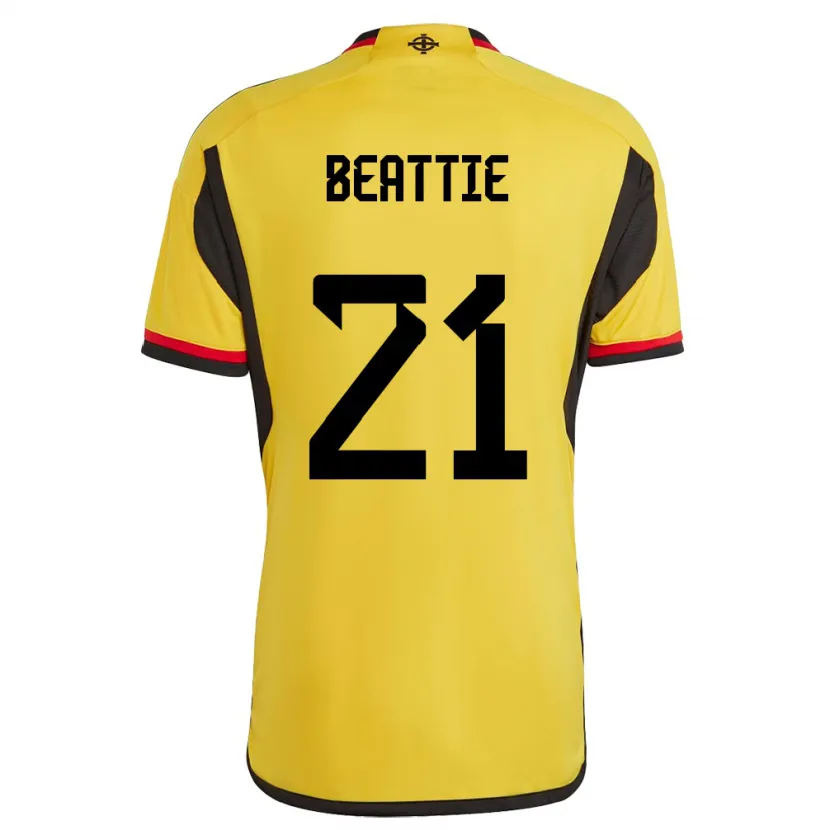 Danxen Män Nordirland Kerry Beattie #21 Vit Bortatröja Matchtröjor 24-26 Tröjor T-Tröja