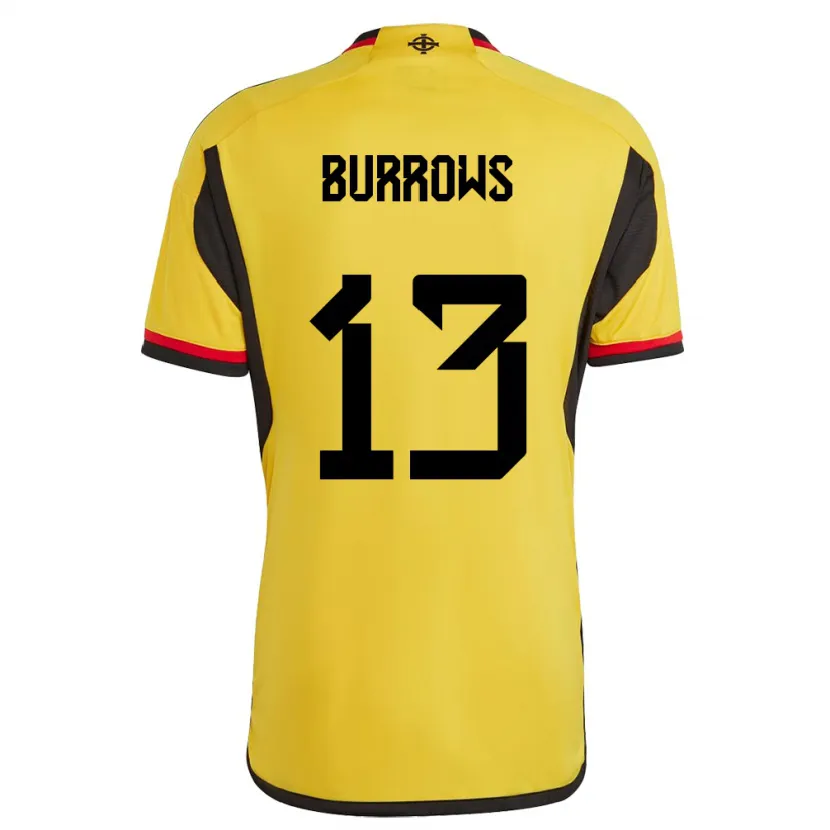 Danxen Män Nordirland Kelsie Burrows #13 Vit Bortatröja Matchtröjor 24-26 Tröjor T-Tröja