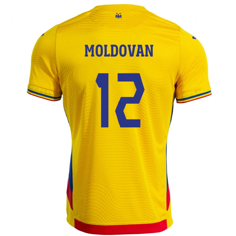 Danxen Kvinnor Rumänien Horaţiu Moldovan #12 Gul Hemmatröja Matchtröjor 24-26 Tröjor T-Tröja