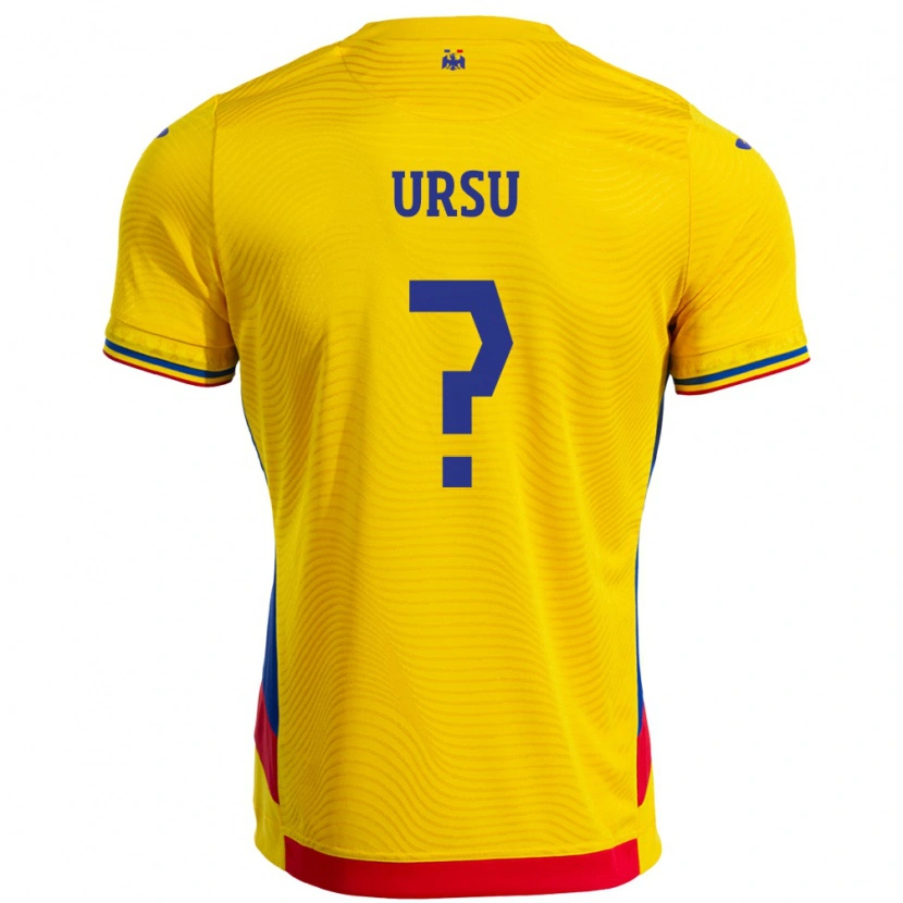 Danxen Kvinnor Rumänien Eduard Ursu #0 Gul Hemmatröja Matchtröjor 24-26 Tröjor T-Tröja
