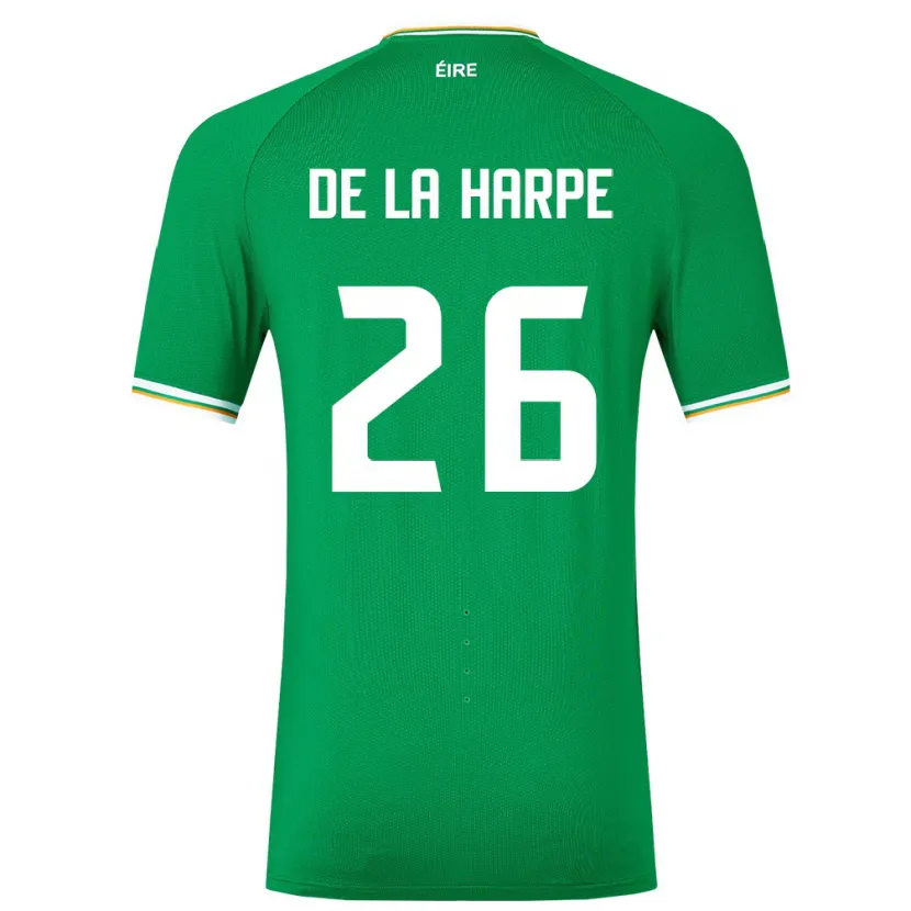 Danxen Kvinnor Irland Deborah-Anne De La Harpe #26 Grön Hemmatröja Matchtröjor 24-26 Tröjor T-Tröja