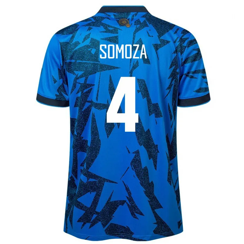 Danxen Kvinnor El Salvador Néstor Somoza #4 Blå Hemmatröja Matchtröjor 24-26 Tröjor T-Tröja