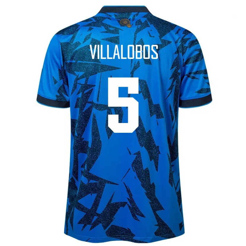 Danxen Kvinnor El Salvador Kristian Villalobos #5 Blå Hemmatröja Matchtröjor 24-26 Tröjor T-Tröja