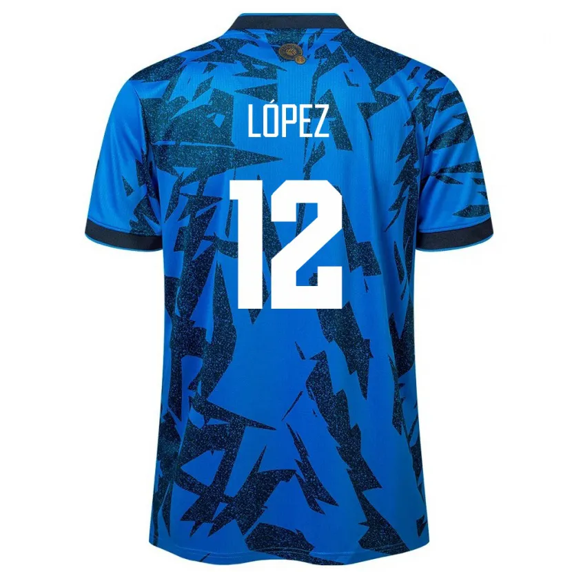 Danxen Kvinnor El Salvador Abigaíl López #12 Blå Hemmatröja Matchtröjor 24-26 Tröjor T-Tröja