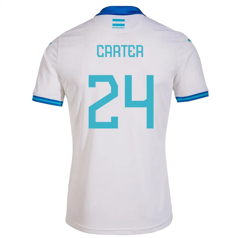 Danxen Kvinnor Honduras Daniel Carter #24 Vit Hemmatröja Matchtröjor 24-26 Tröjor T-Tröja