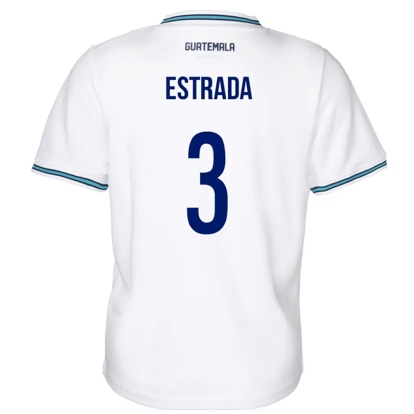 Danxen Kvinnor Gwatemala Carlos Estrada #3 Vit Hemmatröja Matchtröjor 24-26 Tröjor T-Tröja