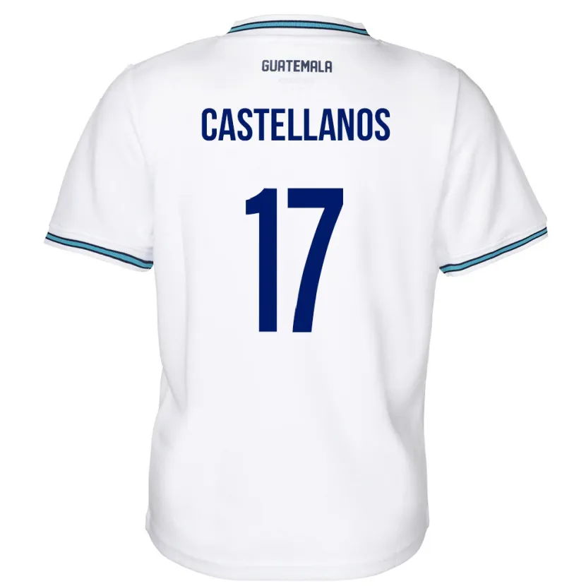 Danxen Kvinnor Gwatemala Óscar Castellanos #17 Vit Hemmatröja Matchtröjor 24-26 Tröjor T-Tröja