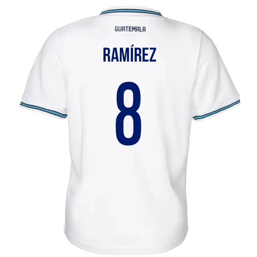Danxen Kvinnor Gwatemala Dennis Ramírez #8 Vit Hemmatröja Matchtröjor 24-26 Tröjor T-Tröja
