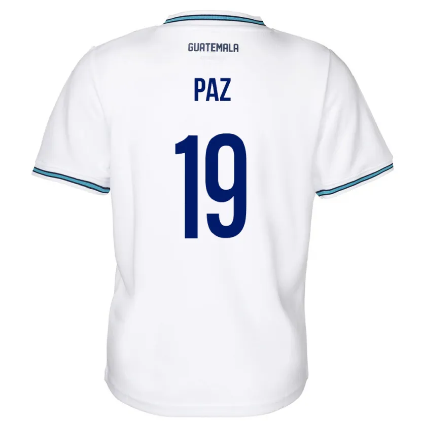 Danxen Kvinnor Gwatemala Vidal Paz #19 Vit Hemmatröja Matchtröjor 24-26 Tröjor T-Tröja