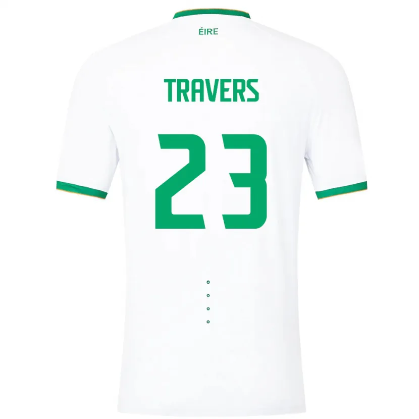 Danxen Kvinnor Irland Mark Travers #23 Vit Bortatröja Matchtröjor 24-26 Tröjor T-Tröja