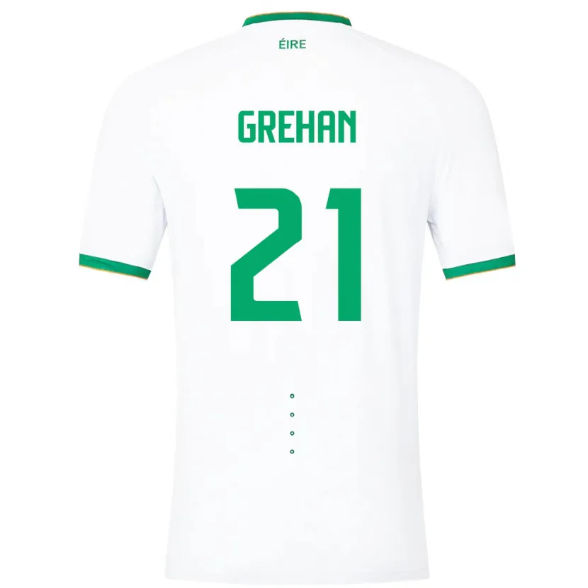 Danxen Kvinnor Irland Sean Grehan #21 Vit Bortatröja Matchtröjor 24-26 Tröjor T-Tröja