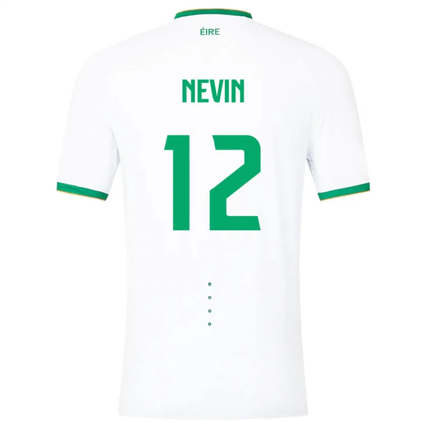 Danxen Kvinnor Irland Harry Nevin #12 Vit Bortatröja Matchtröjor 24-26 Tröjor T-Tröja