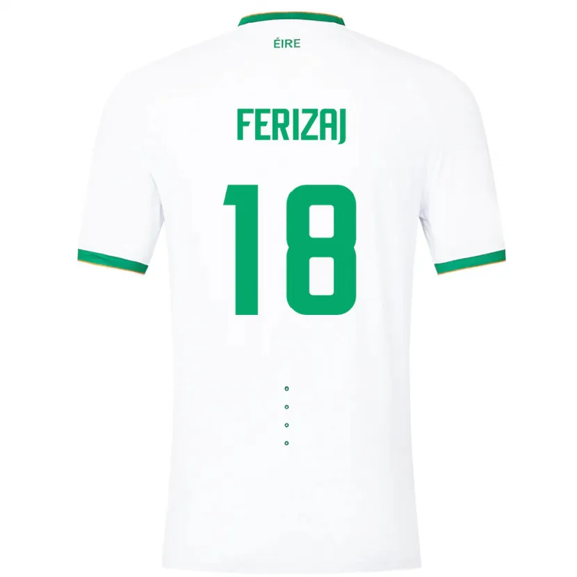 Danxen Kvinnor Irland Justin Ferizaj #18 Vit Bortatröja Matchtröjor 24-26 Tröjor T-Tröja