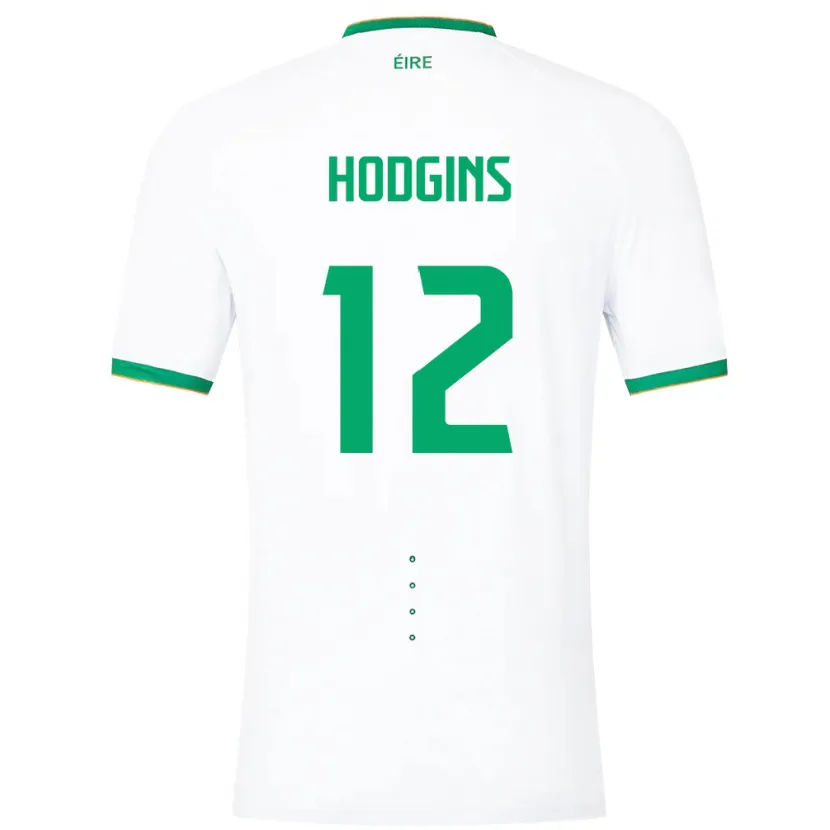 Danxen Kvinnor Irland Gavin Hodgins #12 Vit Bortatröja Matchtröjor 24-26 Tröjor T-Tröja