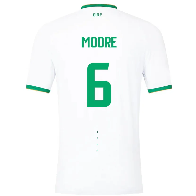 Danxen Kvinnor Irland Matthew Moore #6 Vit Bortatröja Matchtröjor 24-26 Tröjor T-Tröja