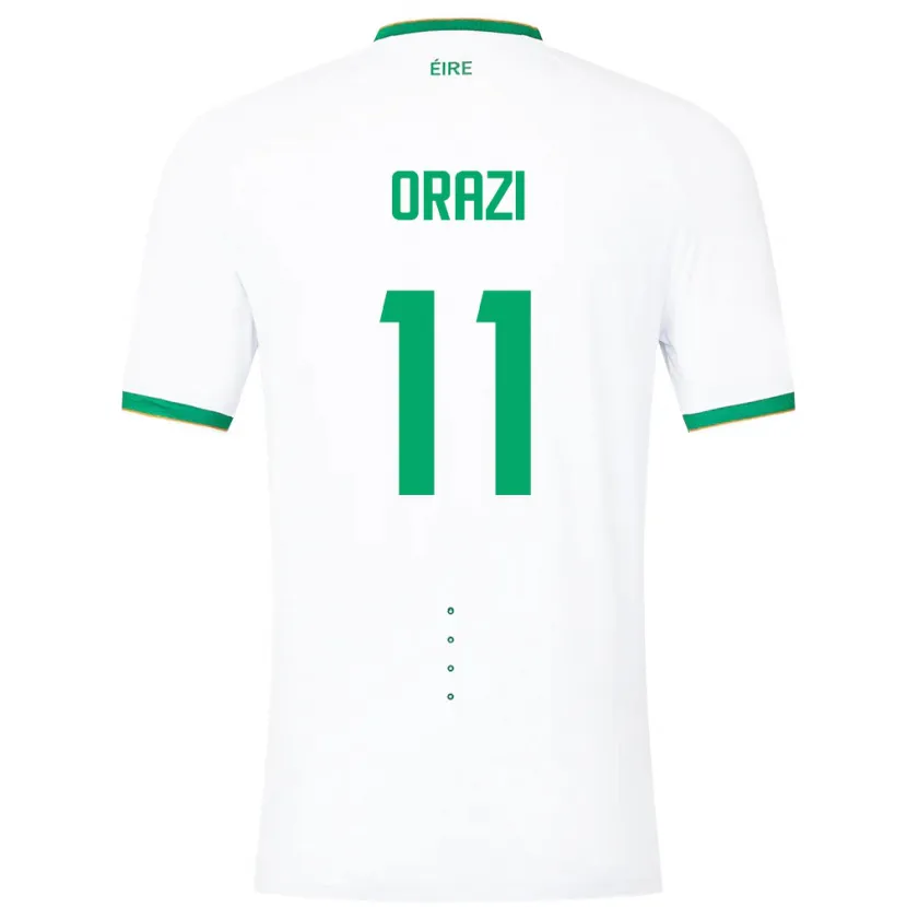 Danxen Kvinnor Irland Ike Orazi #11 Vit Bortatröja Matchtröjor 24-26 Tröjor T-Tröja