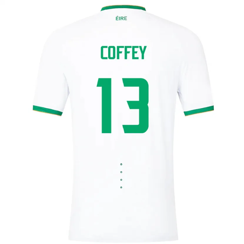 Danxen Kvinnor Irland Fiachra Coffey #13 Vit Bortatröja Matchtröjor 24-26 Tröjor T-Tröja