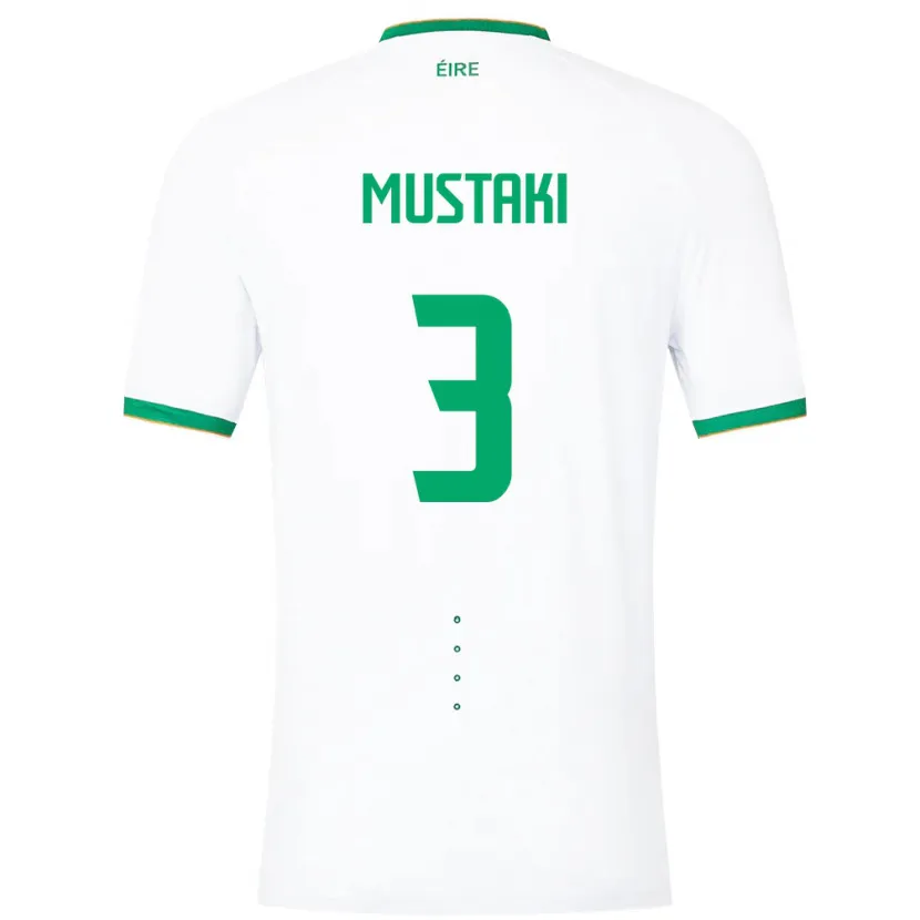 Danxen Kvinnor Irland Chloe Mustaki #3 Vit Bortatröja Matchtröjor 24-26 Tröjor T-Tröja
