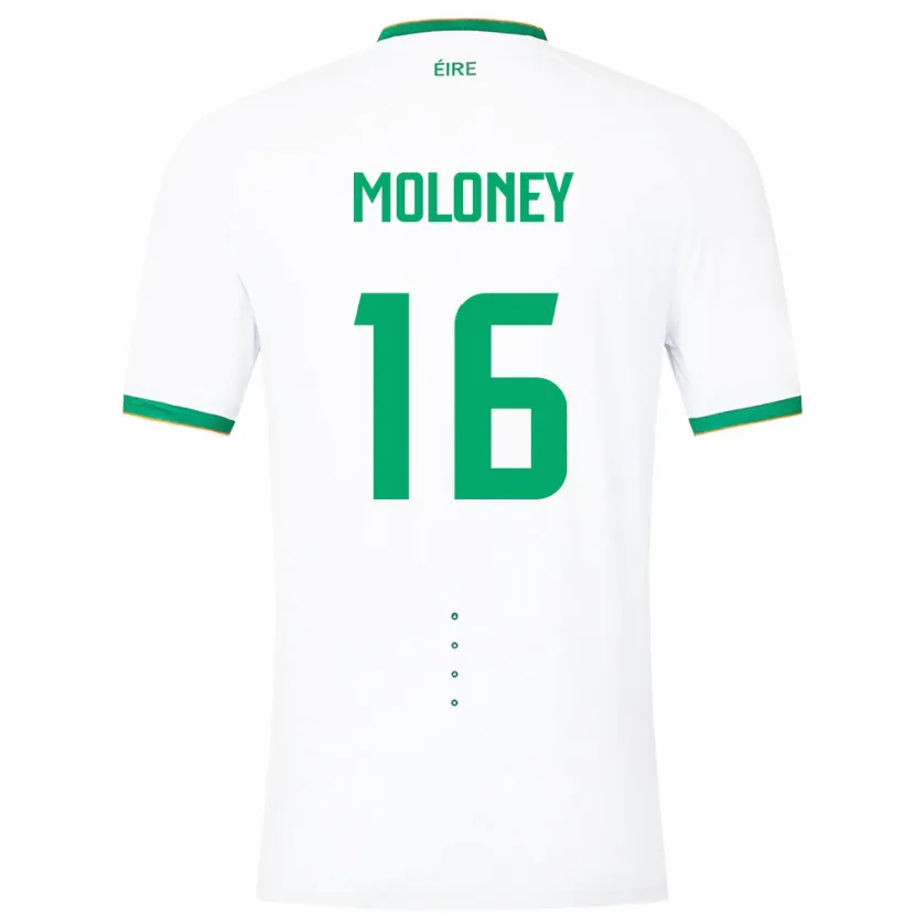 Danxen Kvinnor Irland Grace Moloney #16 Vit Bortatröja Matchtröjor 24-26 Tröjor T-Tröja