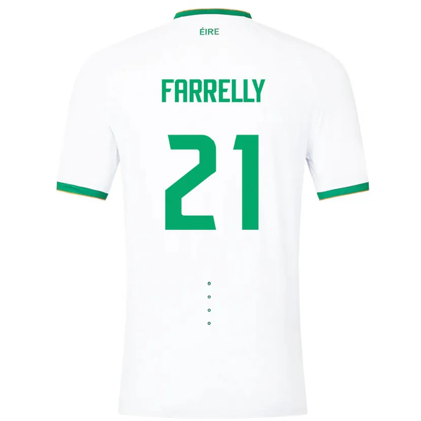 Danxen Kvinnor Irland Sinead Farrelly #21 Vit Bortatröja Matchtröjor 24-26 Tröjor T-Tröja