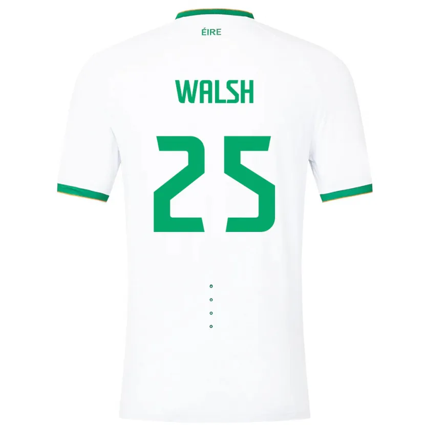 Danxen Kvinnor Irland Megan Walsh #25 Vit Bortatröja Matchtröjor 24-26 Tröjor T-Tröja