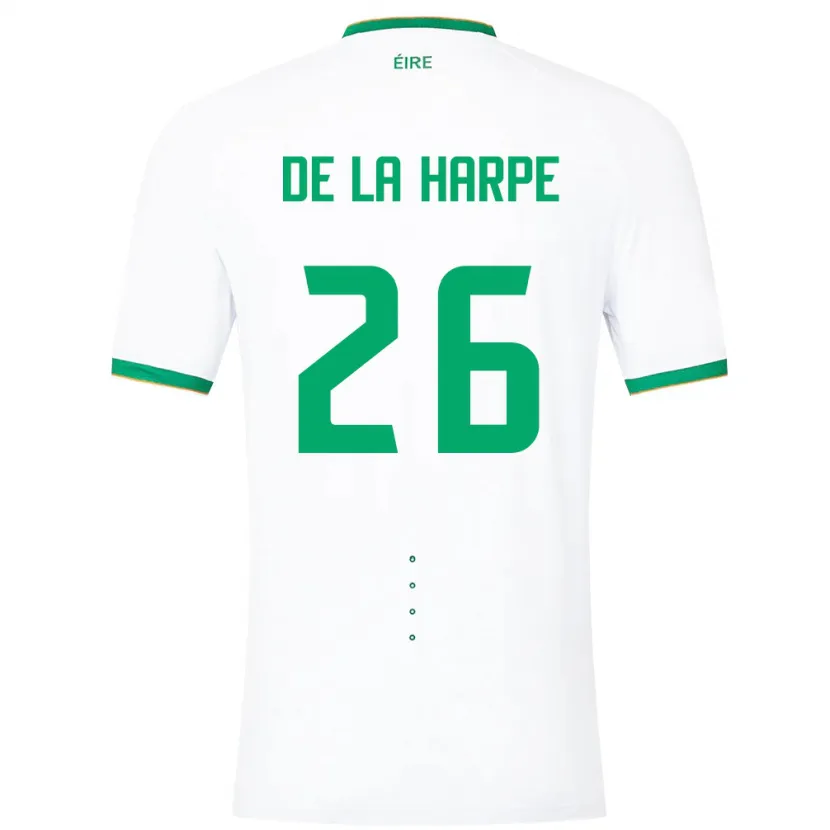 Danxen Kvinnor Irland Deborah-Anne De La Harpe #26 Vit Bortatröja Matchtröjor 24-26 Tröjor T-Tröja