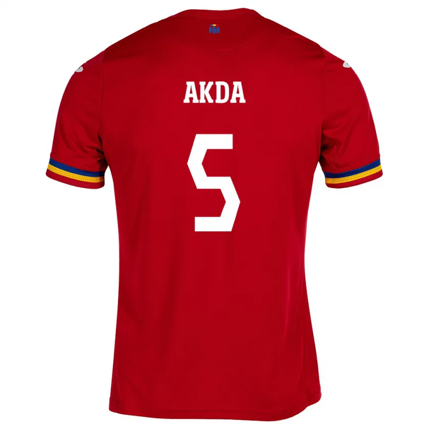 Danxen Kvinnor Rumänien Ümit Akdağ #5 Röd Bortatröja Matchtröjor 24-26 Tröjor T-Tröja