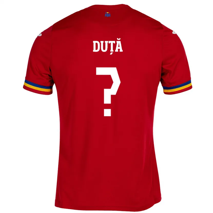 Danxen Kvinnor Rumänien Andrei Duță #0 Röd Bortatröja Matchtröjor 24-26 Tröjor T-Tröja