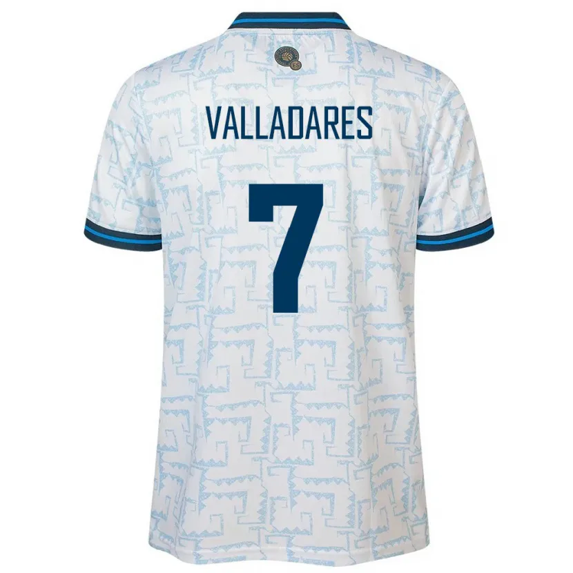 Danxen Kvinnor El Salvador Jefferson Valladares #7 Vit Bortatröja Matchtröjor 24-26 Tröjor T-Tröja