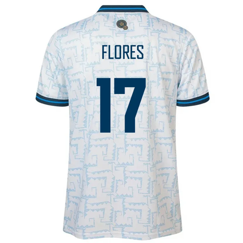 Danxen Kvinnor El Salvador Diego Flores #17 Vit Bortatröja Matchtröjor 24-26 Tröjor T-Tröja