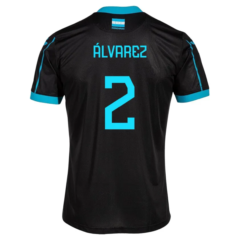 Danxen Kvinnor Honduras Kevin Álvarez #2 Svart Bortatröja Matchtröjor 24-26 Tröjor T-Tröja