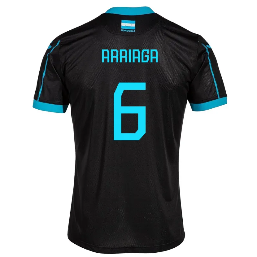 Danxen Kvinnor Honduras Javier Arriaga #6 Svart Bortatröja Matchtröjor 24-26 Tröjor T-Tröja