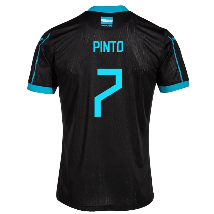 Danxen Kvinnor Honduras José Pinto #7 Svart Bortatröja Matchtröjor 24-26 Tröjor T-Tröja