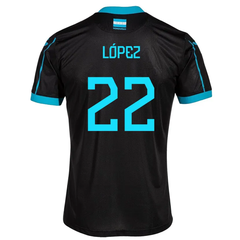 Danxen Kvinnor Honduras Luis López #22 Svart Bortatröja Matchtröjor 24-26 Tröjor T-Tröja
