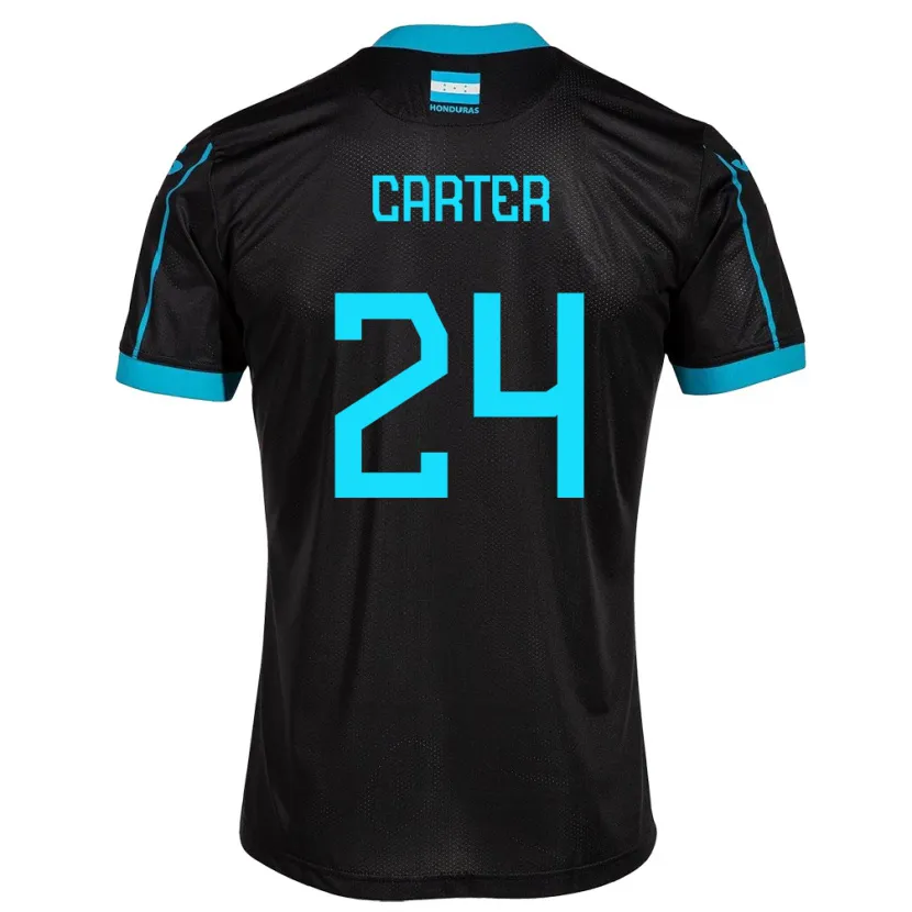 Danxen Kvinnor Honduras Daniel Carter #24 Svart Bortatröja Matchtröjor 24-26 Tröjor T-Tröja