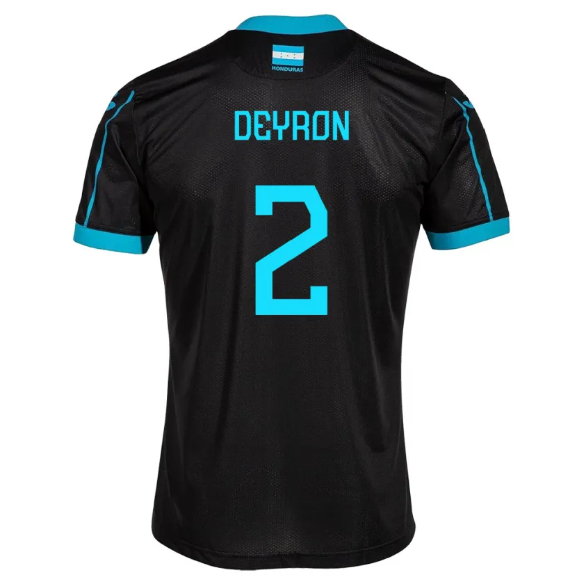 Danxen Kvinnor Honduras Deyron Martínez #2 Svart Bortatröja Matchtröjor 24-26 Tröjor T-Tröja