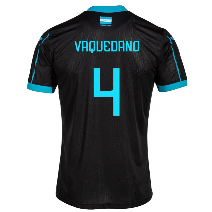 Danxen Kvinnor Honduras Brayan Vaquedano #4 Svart Bortatröja Matchtröjor 24-26 Tröjor T-Tröja