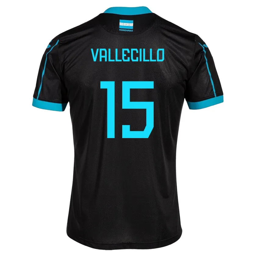 Danxen Kvinnor Honduras Eric Vallecillo #15 Svart Bortatröja Matchtröjor 24-26 Tröjor T-Tröja