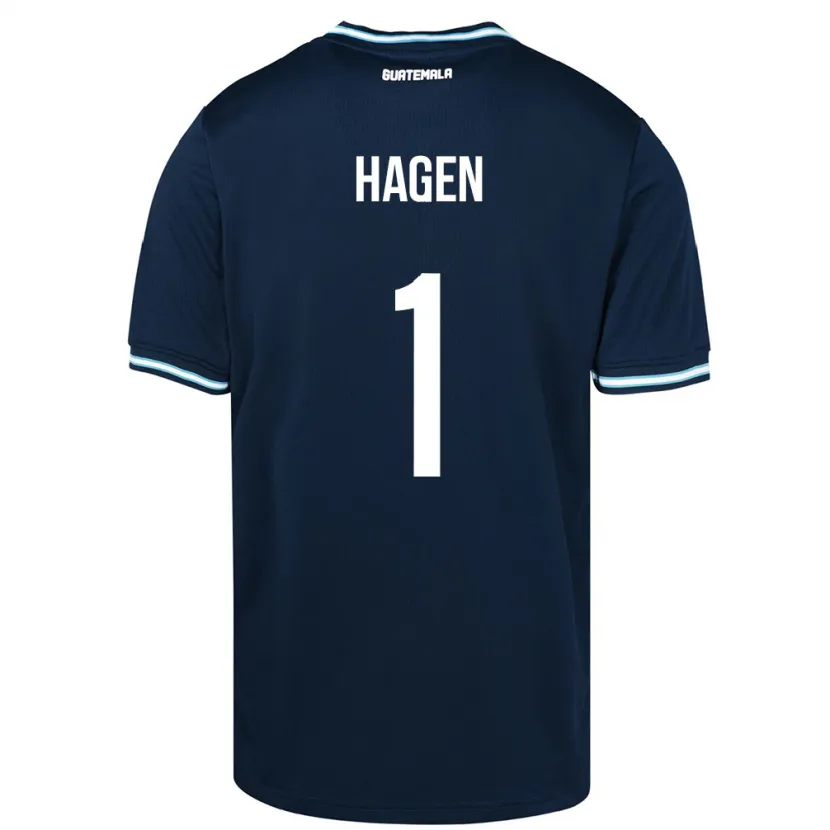 Danxen Kvinnor Gwatemala Nicholas Hagen #1 Blå Bortatröja Matchtröjor 24-26 Tröjor T-Tröja